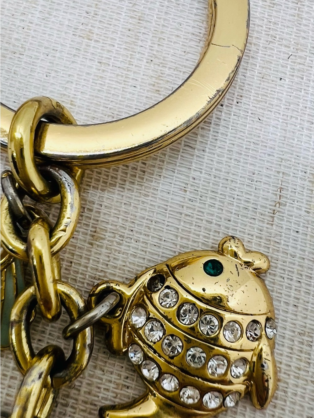 Rare Coach Under The Sea Coach Gold And Mint Key Chain Fob Purse Decor - Picture 6 of 8